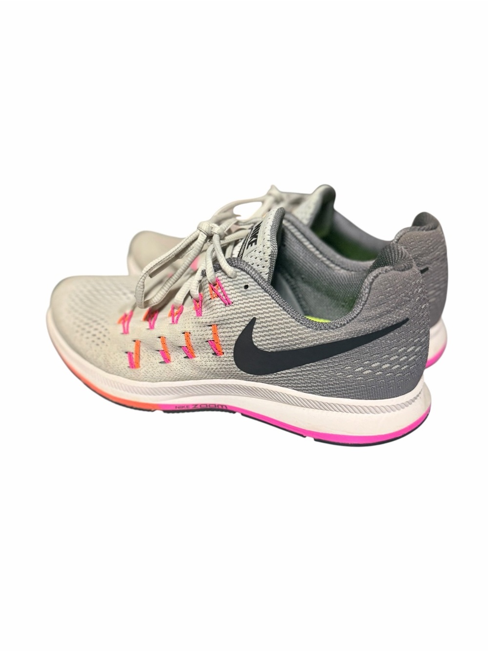 Nike Air Zoom Pegasus 33 Women’s 9.5 Grey Pink Running Shoes 831356-006 - Picture 2 of 9